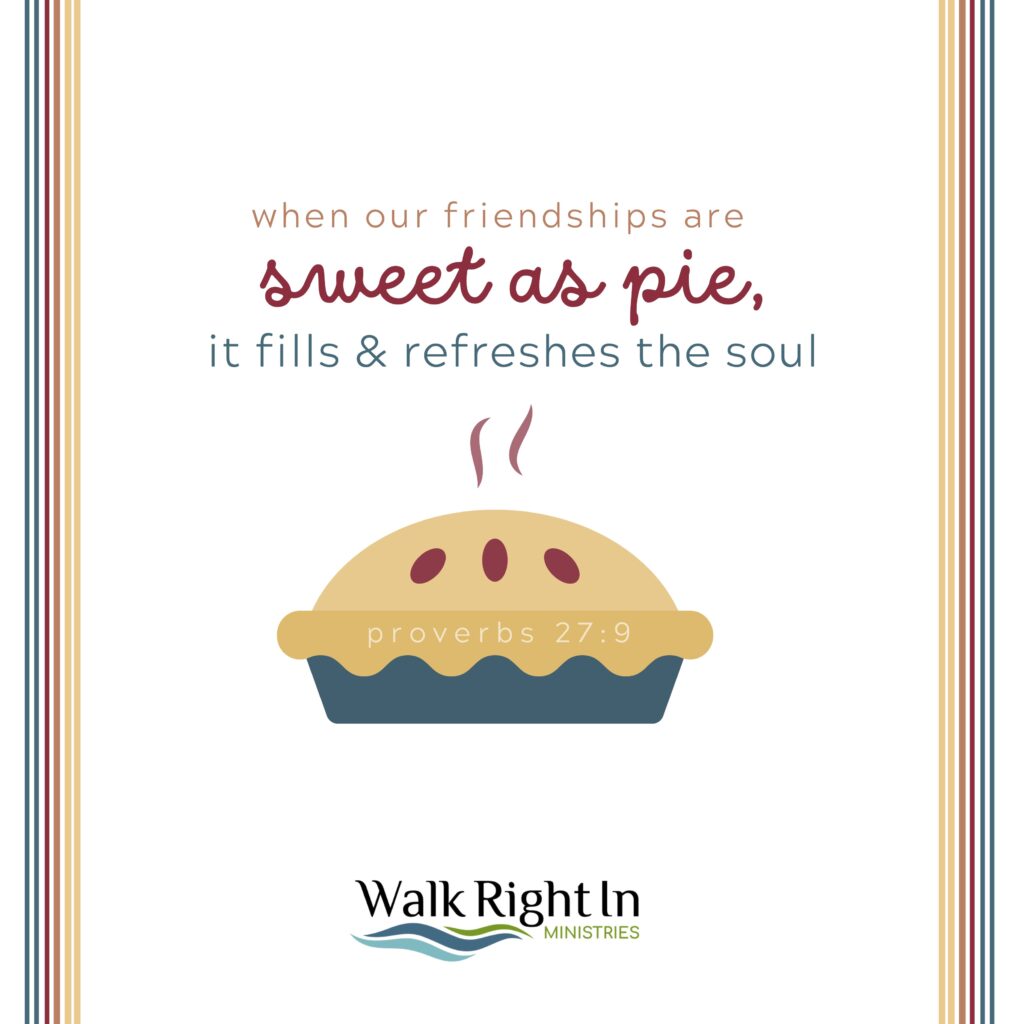 Pie image with Friendship is Sweet Proverb